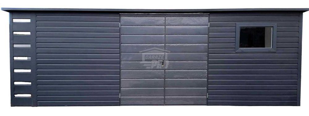 Schowek domek ogrodowy 6x2,5m + wiata 0,5m Brama okno GP518