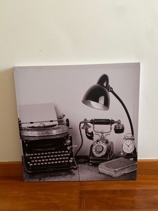 Tela com foto a preto e branco vintage