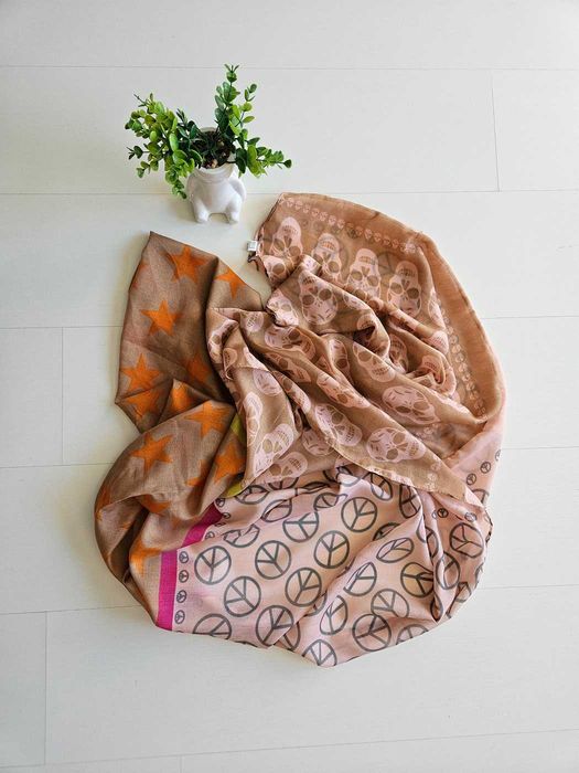 chusta komin szal apaszka czaszki pacyfka gwiazdy wiskoza