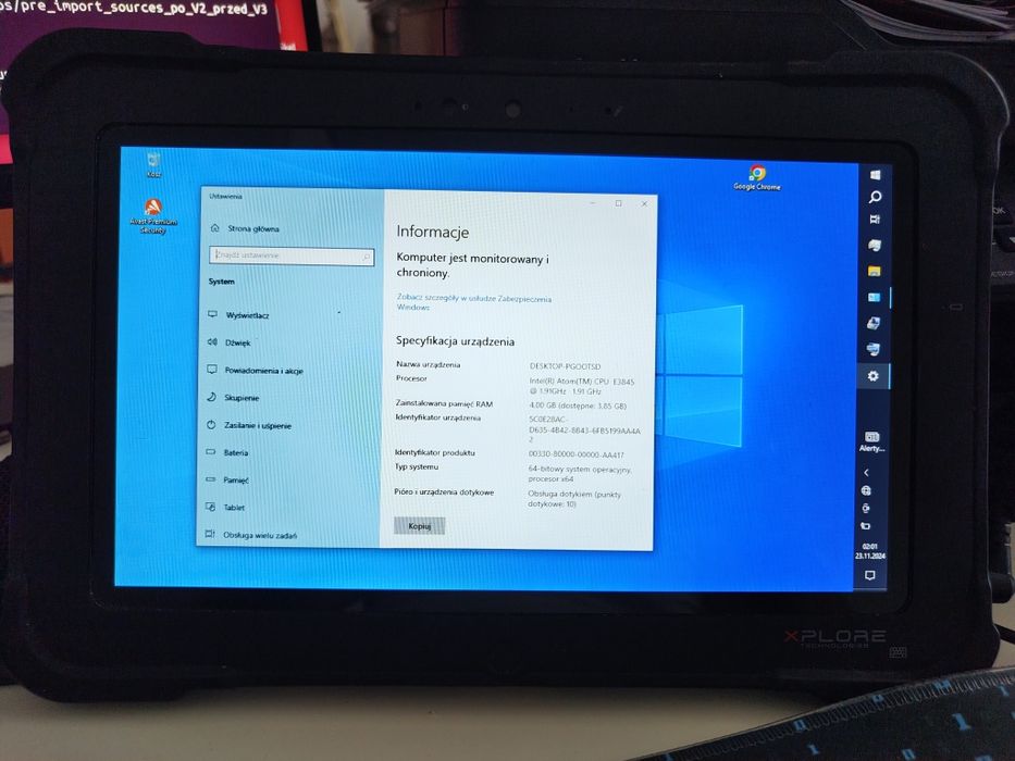Xplore XSLATE D10 iX101B1 pancerny tablet Windows 10 4GB / 64GB IP65 ATEX