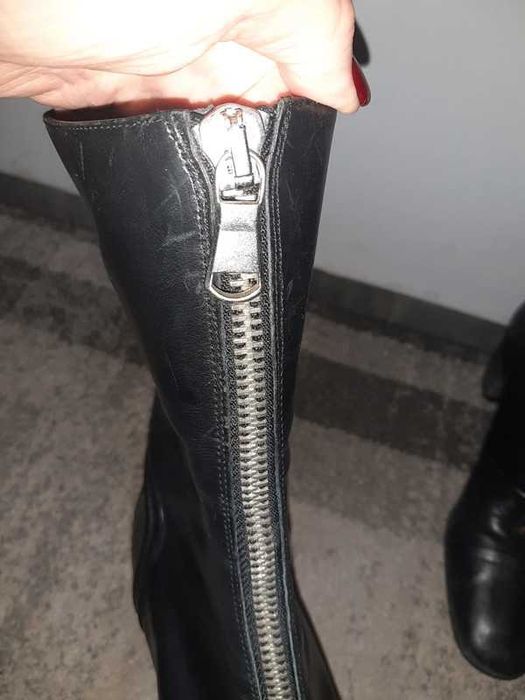 Skórzane botki Zara Woman 38