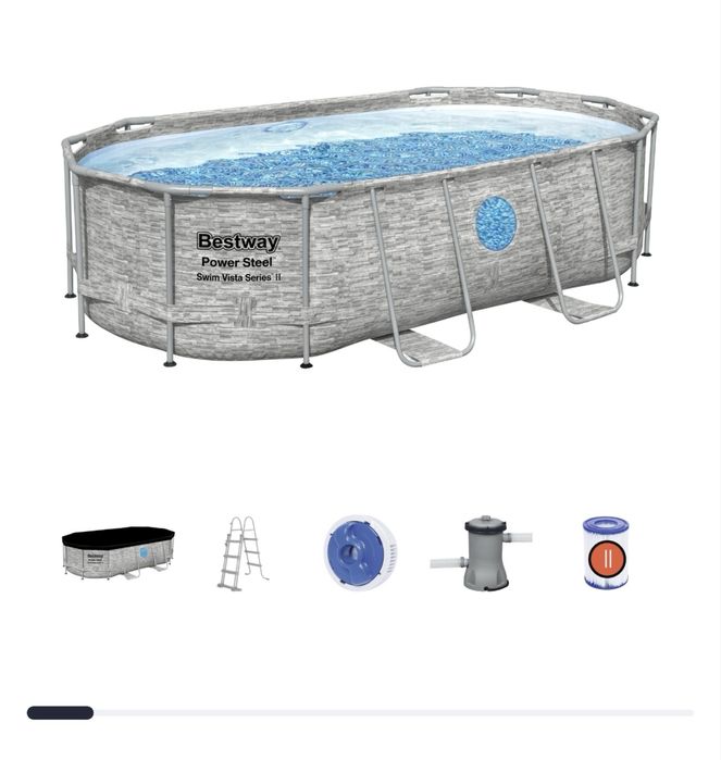 Piscina desmontável oval Bestway Power Steel Vista Series II – 4,27 x 2,50 x 1,00 m - liner e estrutura NOVOS EM CAIXA