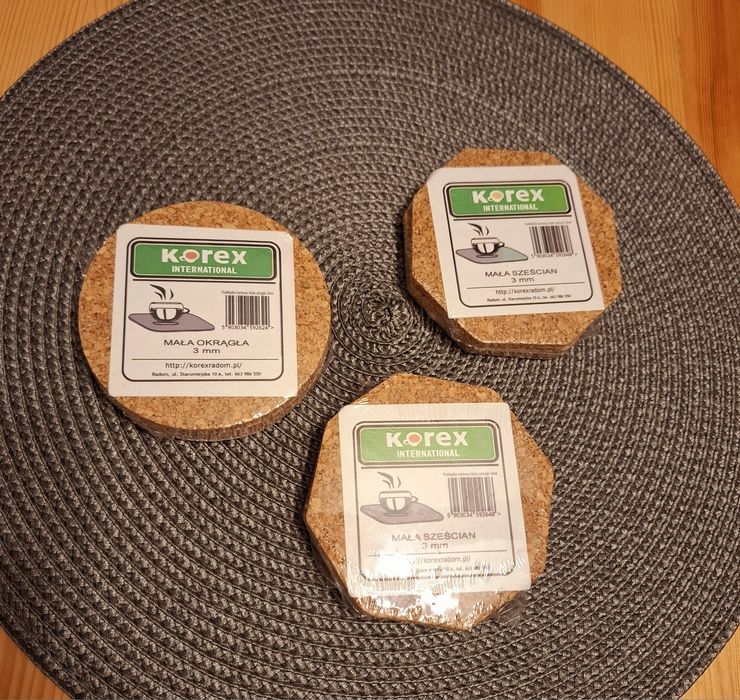 zestaw 5 kompletów podkładki korkowe korex