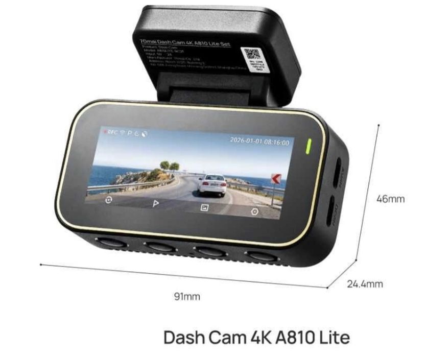 Відеореєстратор 70mai T800E, A810, A810Lite, A810s, UP03, UP04