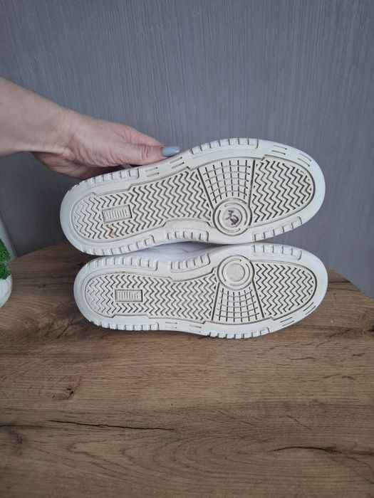 Кожаные кроссовки Puma 38р, женские белые кросовки, кеды