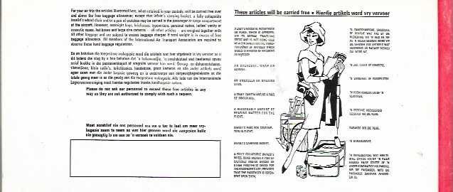 Aviação Comercial - SAA - South African Airways - Bilhete Antigo 1975