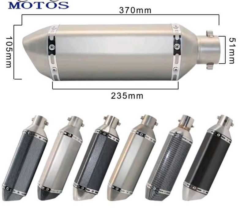 Ponteira de escape 37cm tipo akrapovic