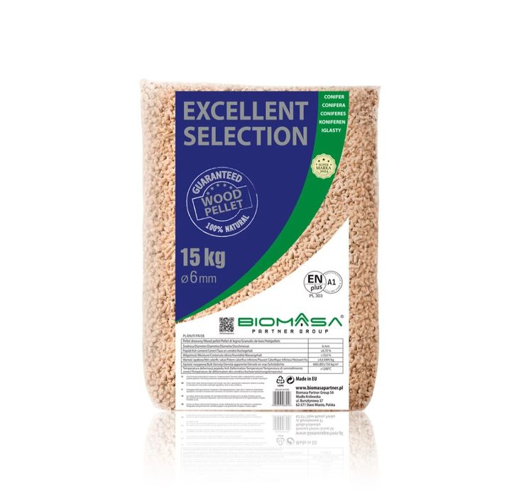 Pellet drzewny Excellent Selection (65 szt x 15 kg) SZCZECINEK