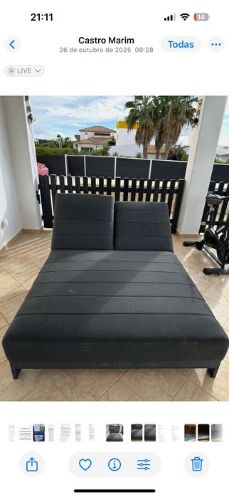 Espreguiçadeira 2 lugares  alcochoada  várias posições