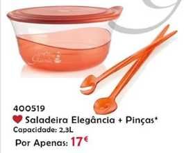 Saladeira Elegância + Pinças Vermelhas Tupperware