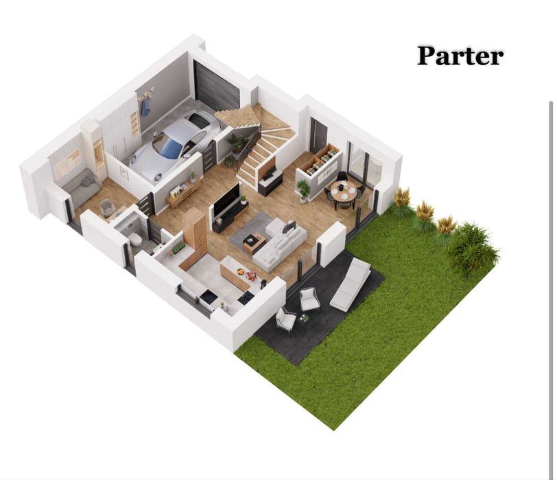 Premium bliźniak z wykończeniem - 133 m², ogródek 740 m²