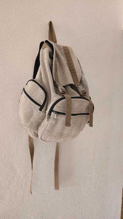 Mochila de cânhamo e algodão