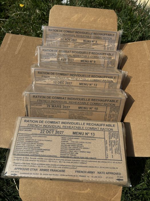 Data 2028 Francuskie wojskowe  racje zywnosciowe 12 szt karton