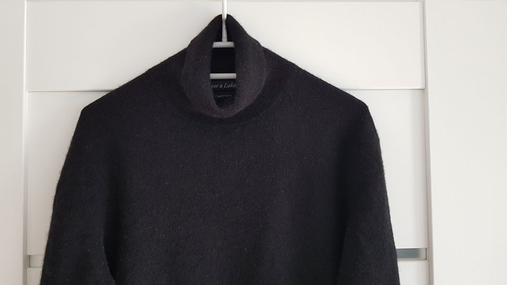 Rover&Lakes Golf Sweter kaszmirowy 38 M 100% Kaszmir Czarny