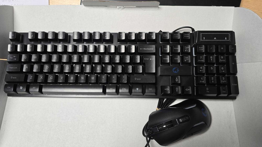 Teclado Gaming com Fios + Rato Nedis Gaming Combo Kit | Preto