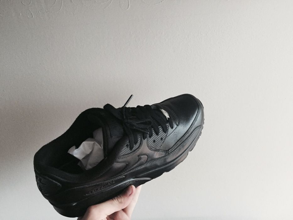 NIKE AIR MAX 90 42 czarne skórzane jak nowe / 100% oryginalne