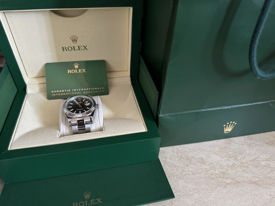 Rolex Datejust (Швейцарія ETA 2834) 41MM Oyster braslet Silver Black