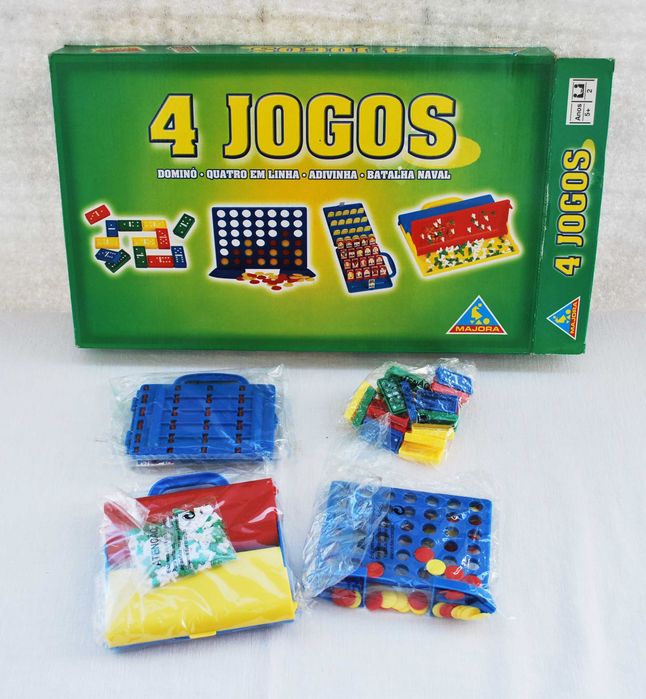 4 Jogos Majora – Dominó / 4 em linha / adivinha / Batalha naval