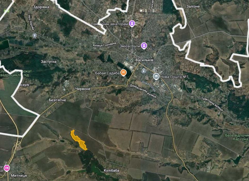 Продам ділянку під базу відпочинку Передмістя Василькова 17Га