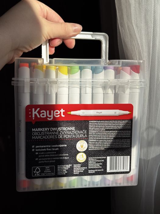 Kayet Promarkers 60 шт Набір двосторонніх фломастерів/набір маркерів