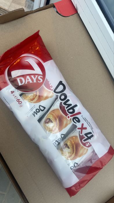7 days double 40 szt karton rogaliki czekolada wanilia 10x4