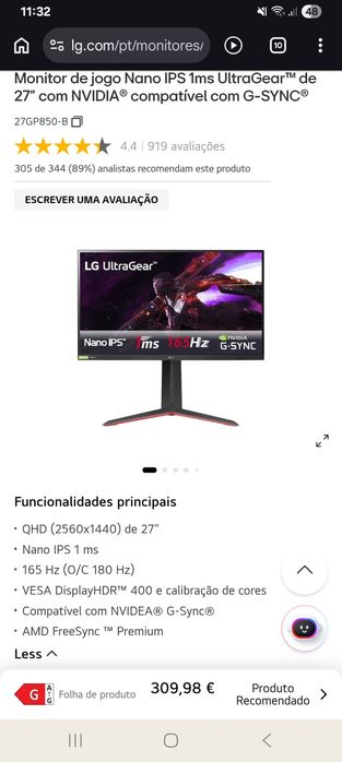Monitor lg 1440p
