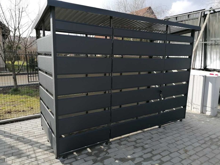 Duża Wiata Śmietnikowa Panelowa  5m x 1m Profil Ocynk