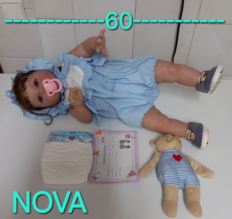 BONECA NOVA REBORN CILICONE MACIO e Corpo em Tecido. Bebé, Casa,Brincar,Quarto.
