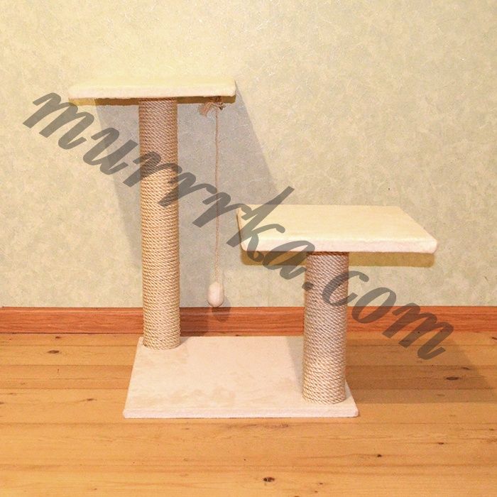 Кігтеточка с двома лежанками,джут/бавовна /сизаль, дряпка, когтеточка