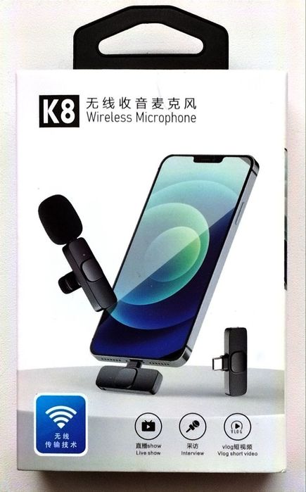 Беспроводной петличный микрофон wireless microphone К8
