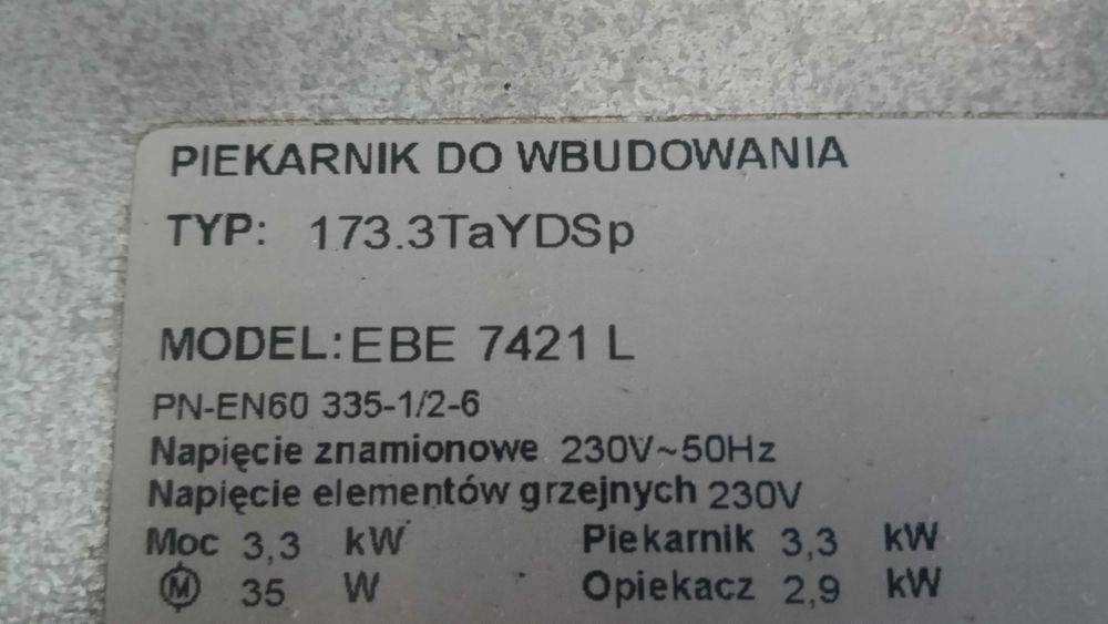 Piekarnik Amica EBE 7421L do zabudowy