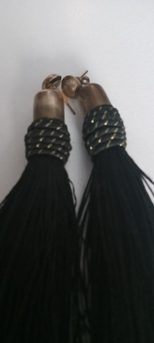 Kolczyki frędzle, czarne