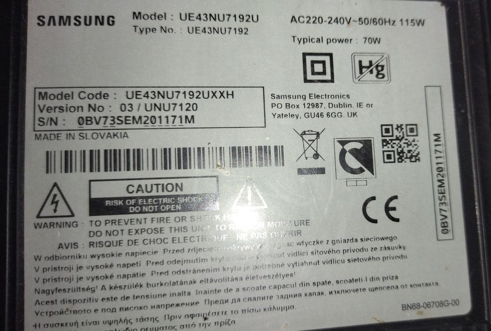 Телевізор Samsung 43 Smart та інші