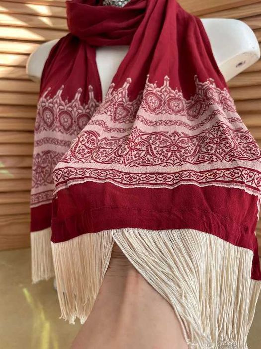 Szal orient z frędzlami unikat india folk boho
