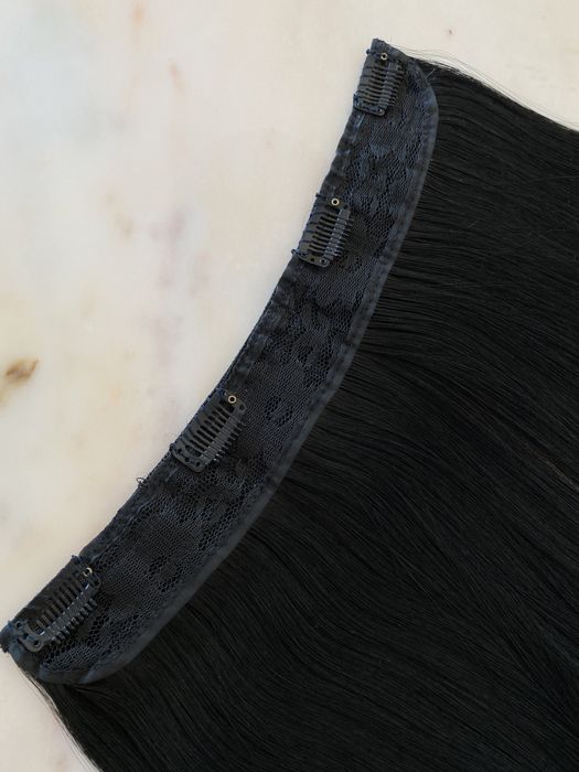 Extensões de cabelo sintético preto