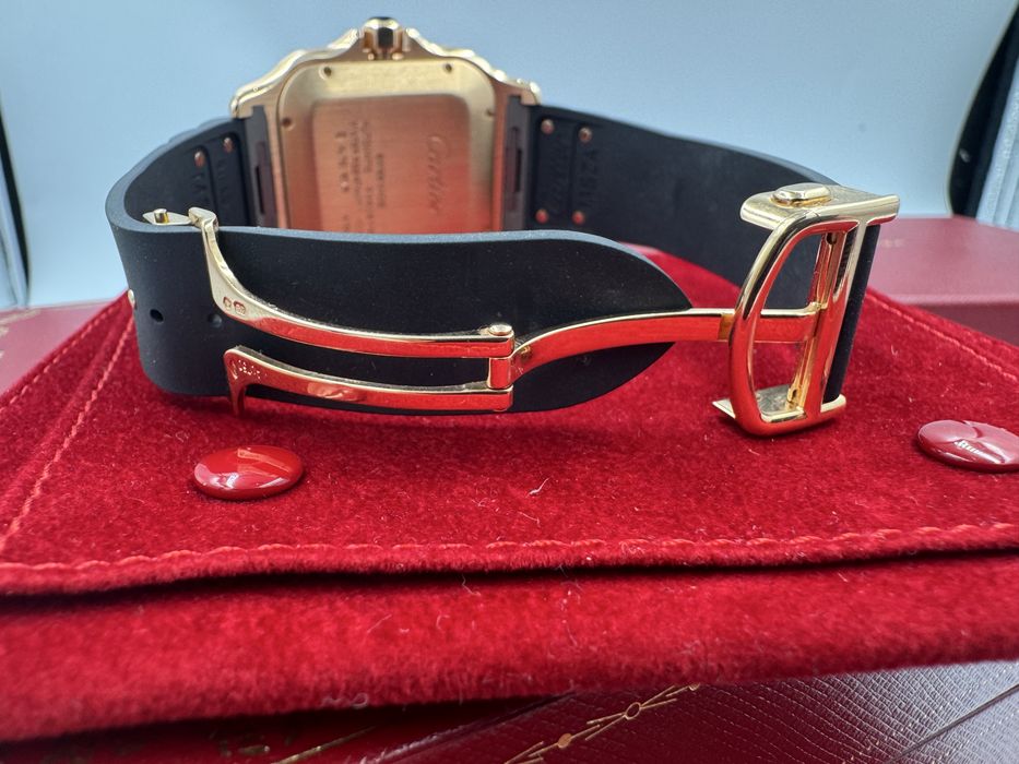 Złoty Cartier Santos Chronogrpah XL pelny set