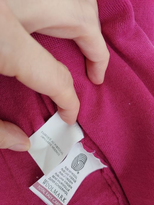 Różowy sweter, kardigan fuksja 100% merino