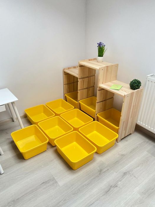 Комод для іграшок з контейнерами,  дерев'яний як ікеа