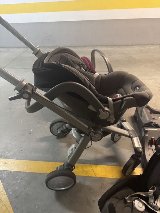 Carrinho Chicco I-Move 3 em 1 + Cadeirinhas Auto + Bases (tb rosa)