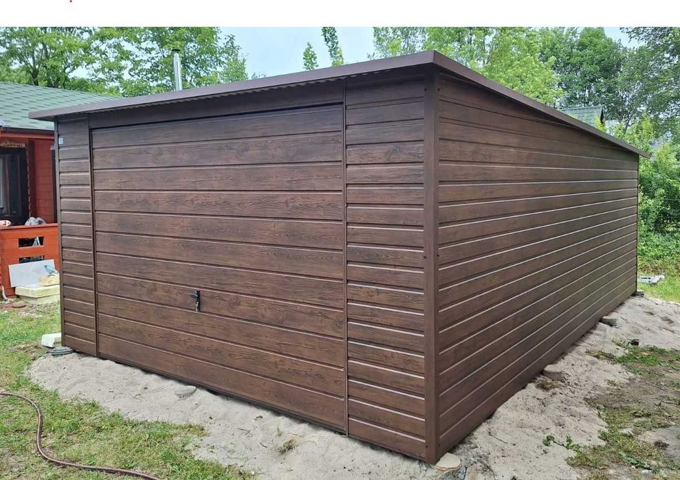 Garaż blaszany drewnopodobny 3x6 Różne wymiary 4x6 6x5 7x6 Producent