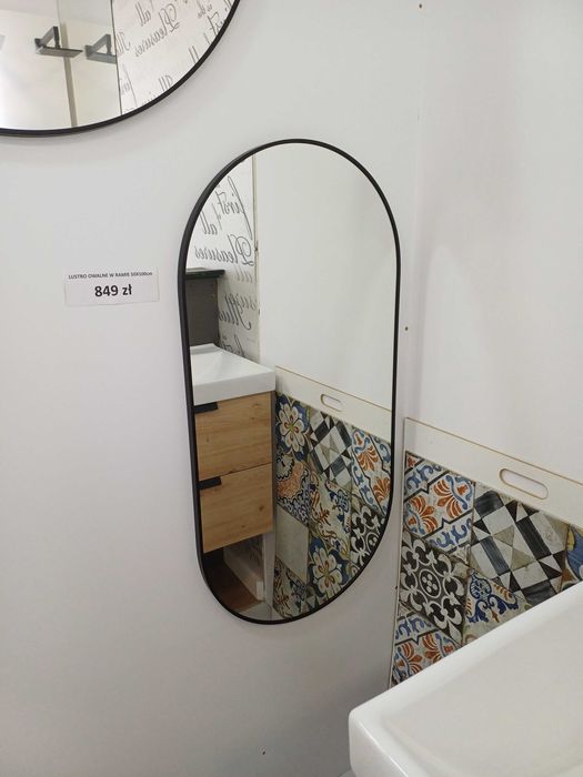 Lustro 50x100 - czarna rama