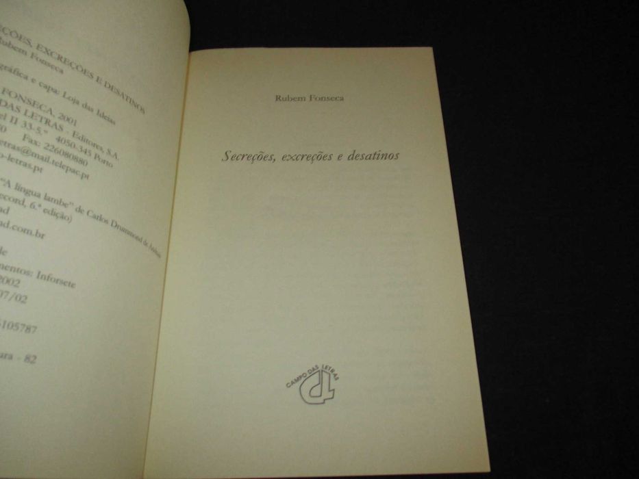 Livro Secreções Excreções e Desatinos Rubem Fonseca 1ª edição