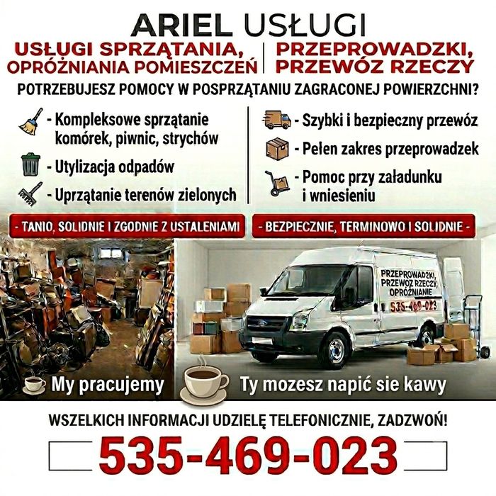 Sprzątanie piwnic, strychów, wywóz rzeczy, przeprowadzki – Szybko i Solidnie!