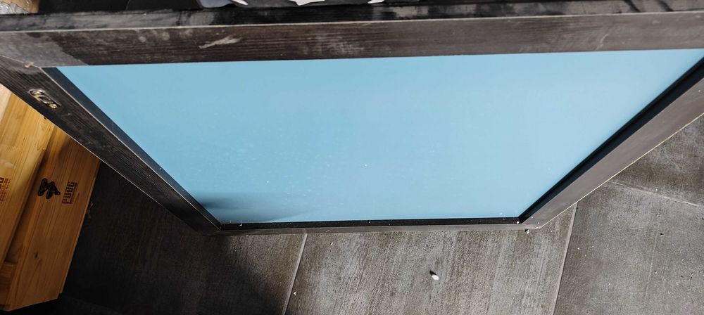 Espelho 80x80 com moldura madeira