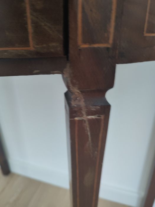 Mesa meia lua em madeira para restaurar