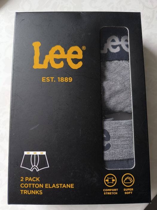 2 pak majtek bokserek szeroka guma napisy LEE szare czarne r.M