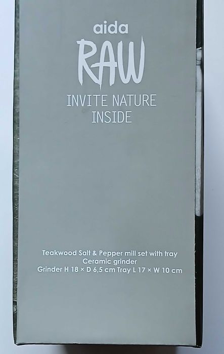 Aida Raw młynek do soli i pieprzu w zestawie z tacą* nowe oryginał