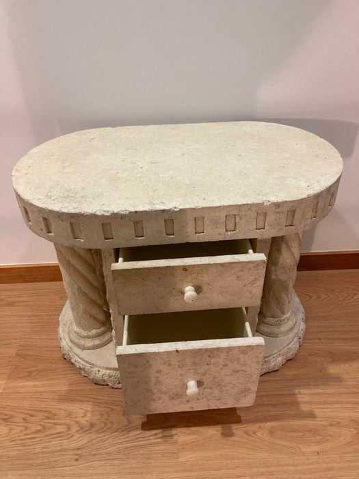 2 stone bedside tables with 2 drawers64730086358658122