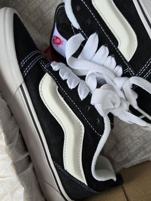 Найкраща Якість! Кросівки Vans Knu Skool Black White Чорно-білі Ванс Кну