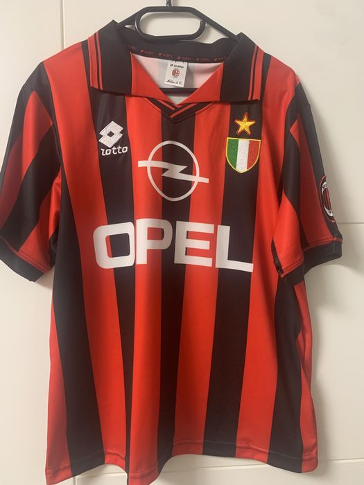 激レア Lotto ACミラン 95-96 4thユニフォーム 青 正規品☆XL☆95-96☆ACミラン☆lotto☆サッカーユニフォーム